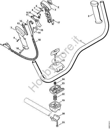 Impugnatura a manubrio Motori Kombi (KM) KM 130 della marca STIHL
