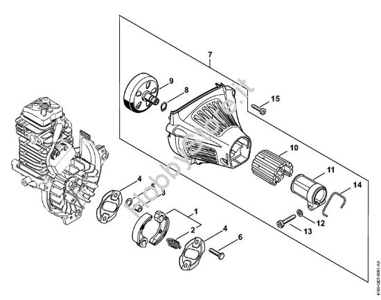 Frizione, carenatura ventola Motori Kombi (KM) KM 131 R della marca STIHL