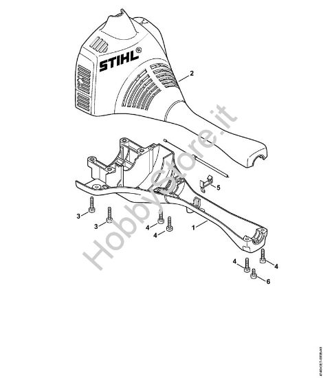 Carcassa motore (Impugnatura a manubrio) KM 55 C-E Motori Kombi (KM) KM 55 C-E della marca STIHL