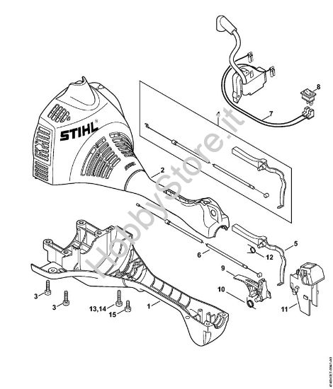 Carcassa motore (Impugnatura circolare) KM 55 R Motori Kombi (KM) KM 55 R della marca STIHL