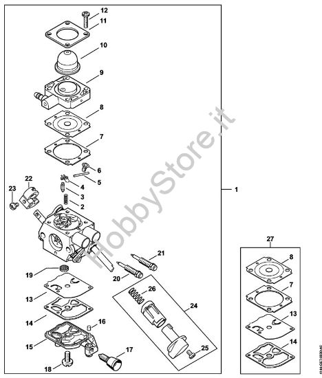 Carburatore C1M-S267 Motori Kombi (KM) KM 56 RC-E della marca STIHL