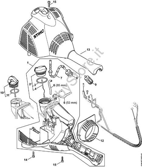 Carcassa motore (Impugnatura a manubrio) KM 56 C Motori Kombi (KM) KM 56 RC-E della marca STIHL