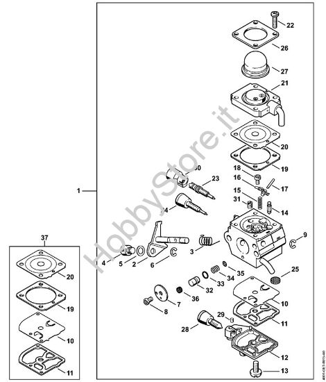 Carburatore C1Q-S79 MultiMotore (MM) MM 55 della marca STIHL