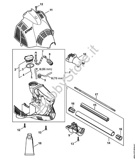 Carcassa motore, Stelo MultiMotore (MM) MM 56 della marca STIHL