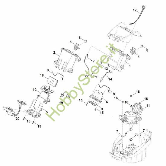 Picture of C - Supporto batteria, sistema elettronico, motore elettrico MVP 600.1 VS