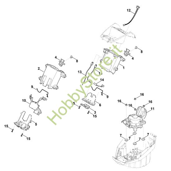 Picture of C - Supporto batteria, sistema elettronico, motore elettrico MVP 850.1