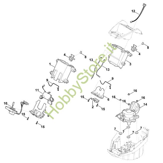 Picture of C - Supporto batteria, sistema elettronico, motore elettrico MVP 850.1 S