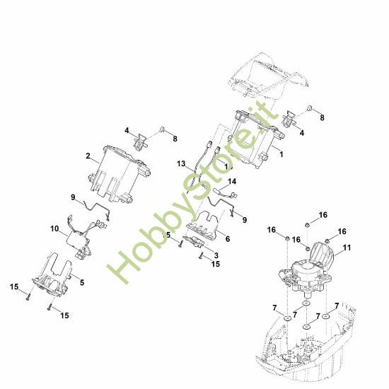 Picture of C - Supporto batteria, sistema elettronico, motore elettrico MVP 850.1 X