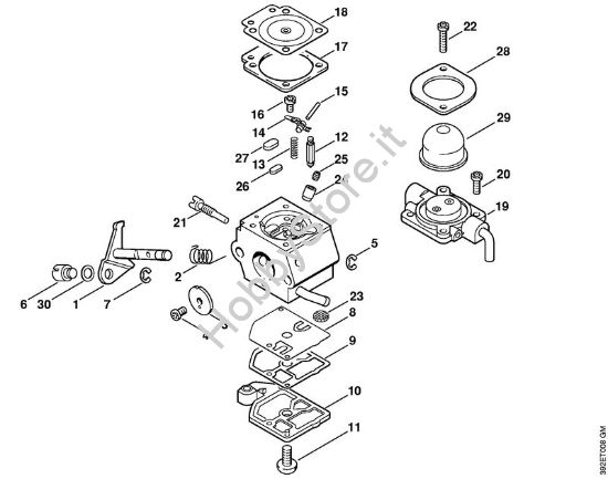 Carburatore C1Q-S45 Spazzatrice a spazzola rotanti (KW) KW 85 della marca STIHL