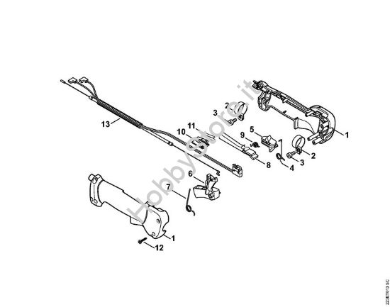 Impugnatura Spazzatrice a spazzola rotanti (KW) KW 85 della marca STIHL