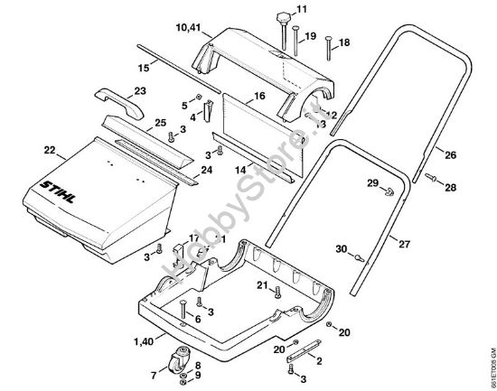 Telaio, serbatoio Spazzatrici (KG) BM 500 della marca STIHL