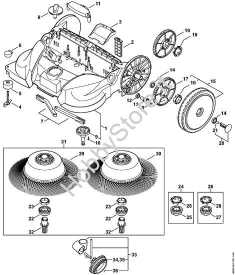 Telaio, Spazzola circolare Spazzatrici (KG) KG 770 della marca STIHL