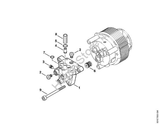 Blocco valvole Idropulitrice a benzina (RB) RB 301 della marca STIHL