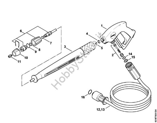 Pistola, tubo nebulizzatore Idropulitrice a benzina (RB) RB 301 della marca STIHL