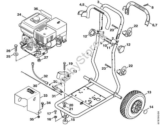 Carrello Idropulitrice a benzina (RB) RB 302 della marca STIHL