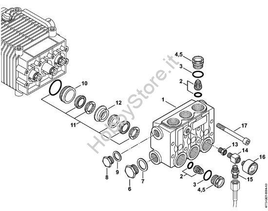Blocco valvole Idropulitrice a benzina (RB) RB 402 della marca STIHL