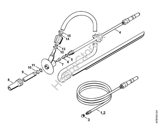 Corredo di pulizia tubo, Dispositivo per getto di sabbia a umido Idropulitrice a benzina (RB) RB 402 della marca STIHL