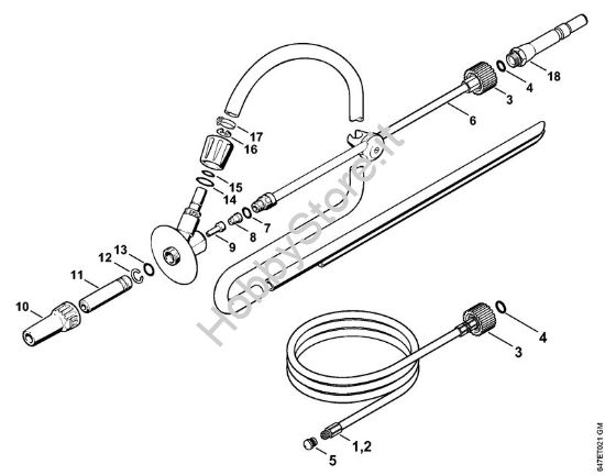 Corredo di pulizia tubo, Dispositivo per getto di sabbia a umido Idropulitrice a benzina (RB) RB 402 della marca STIHL