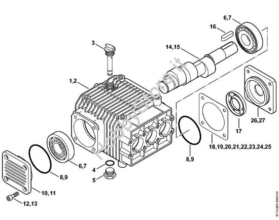 Pompa, albero a camma Idropulitrice a benzina (RB) RB 402 della marca STIHL