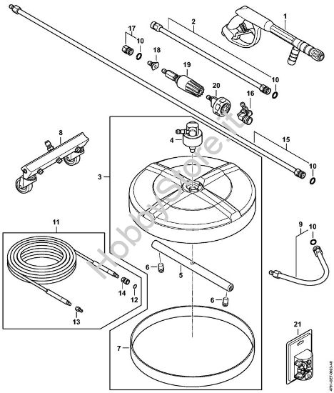 Pistola, tubo flessibile alta pressione, Accessorio a richiesta Idropulitrice a benzina (RB) RB 600 della marca STIHL