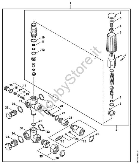 Pistone di comando Idropulitrice a benzina (RB) RB 600 della marca STIHL