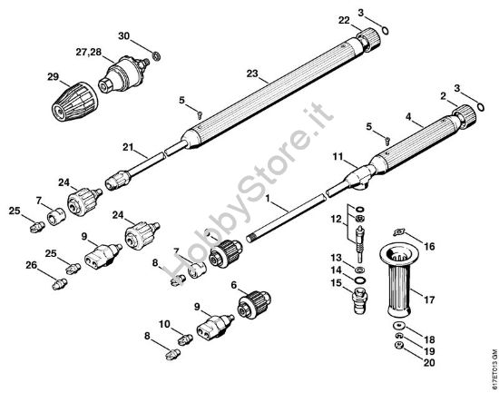 Tubo spruzzatore Idropulitrice elettrica (RE) RB 400 K della marca STIHL