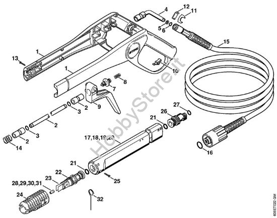 Pistola, tubo nebulizzatore Idropulitrice elettrica (RE) RE 105 K della marca STIHL