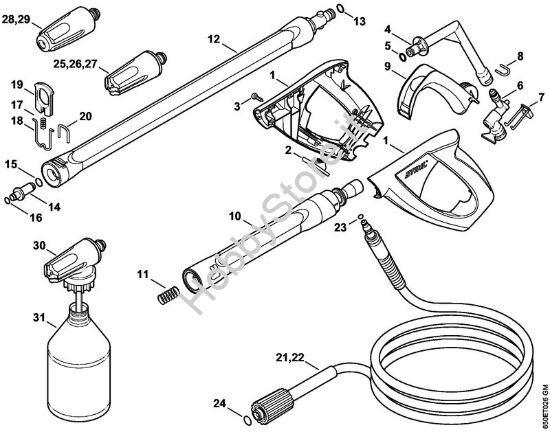 Pistola, tubo nebulizzatore Idropulitrice elettrica (RE) RE 108 della marca STIHL