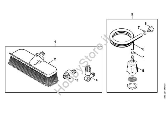 Spazzola di lavaggio, tubo di aspirazione    06/2019 Idropulitrice elettrica (RE) RE 110 della marca STIHL