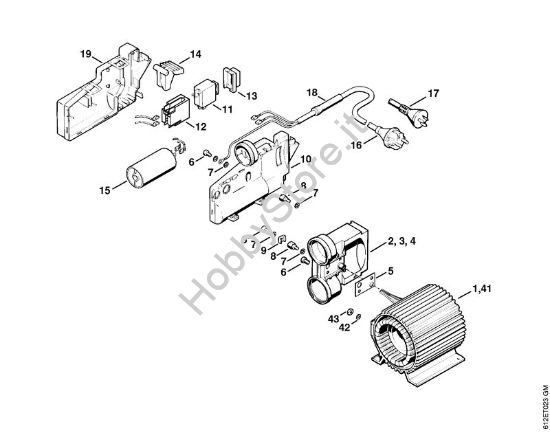 Elettromotore, interruttore a pedale Idropulitrice elettrica (RE) RE 110 K della marca STIHL