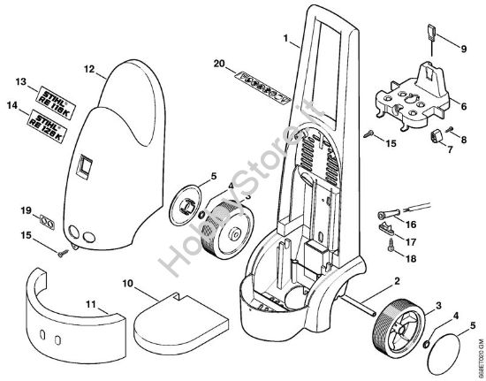 Carrello, cappottatura Idropulitrice elettrica (RE) RE 116 K della marca STIHL