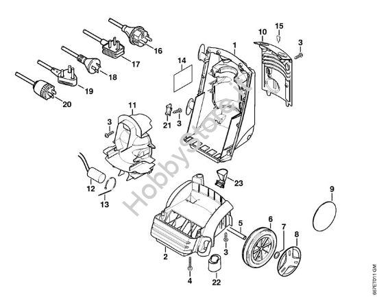 Carrello, cavo di collegamento Idropulitrice elettrica (RE) RE 117 della marca STIHL
