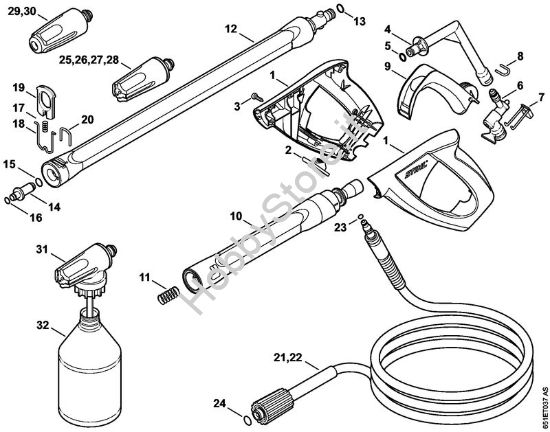 Pistola, tubo nebulizzatore Idropulitrice elettrica (RE) RE 118 della marca STIHL