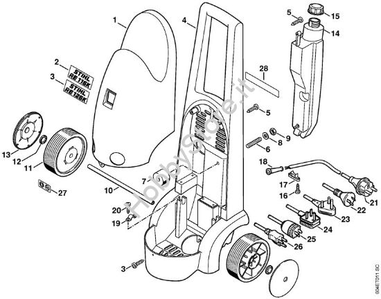 Cappottatura Idropulitrice elettrica (RE) RE 125 K della marca STIHL