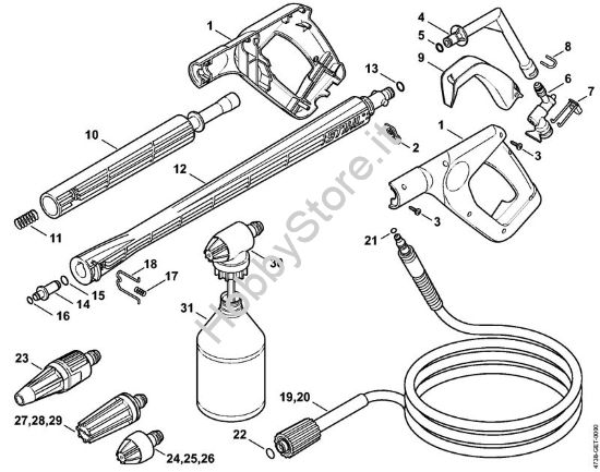 Pistola, tubo nebulizzatore Idropulitrice elettrica (RE) RE 126 K della marca STIHL