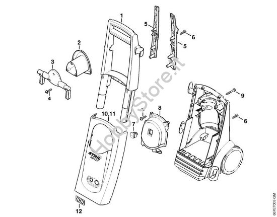 Manico a telaio, Cappottatura Idropulitrice elettrica (RE) RE 127 PLUS della marca STIHL