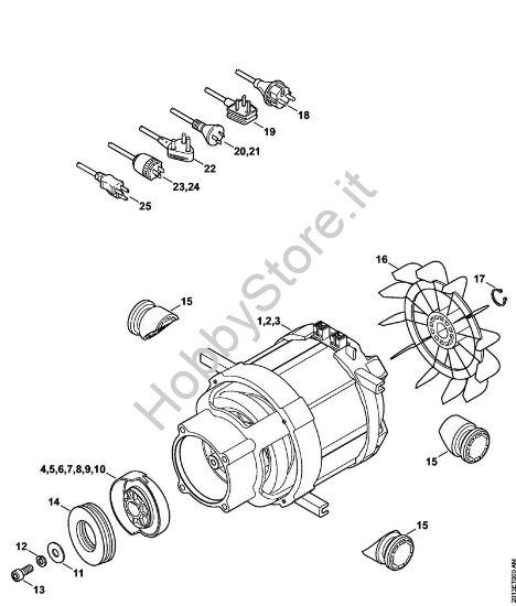 Elettromotore, Cavo di collegamento Idropulitrice elettrica (RE) RE 129 PLUS della marca STIHL