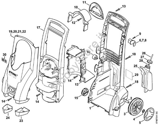 Carrello, cappottatura Idropulitrice elettrica (RE) RE 142 della marca STIHL