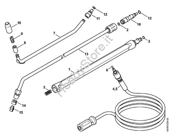 Tubo spruzzatore, Tubo flessibile alta pressione    06/2019 Idropulitrice elettrica (RE) RE 143 della marca STIHL