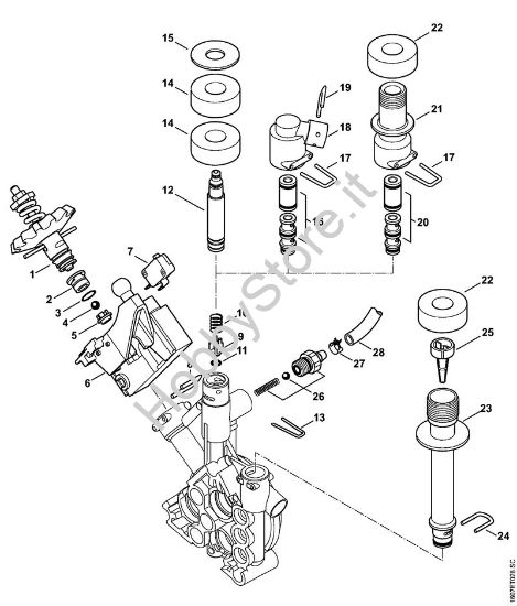 Pistone di comando Idropulitrice elettrica (RE) RE 143 PLUS della marca STIHL