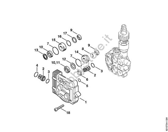 Blocco valvole Idropulitrice elettrica (RE) RE 160 K della marca STIHL
