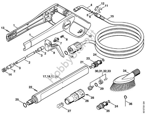 Pistola, tubo nebulizzatore Idropulitrice elettrica (RE) RE 160 K della marca STIHL