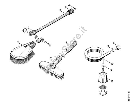 Spazzola di lavaggio, tubo di aspirazione Idropulitrice elettrica (RE) RE 160 K della marca STIHL