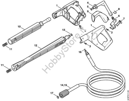 Pistola, tubo nebulizzatore Idropulitrice elettrica (RE) RE 161 K della marca STIHL
