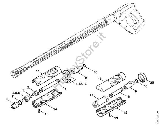 Testa a getto, ugello rotore Idropulitrice elettrica (RE) RE 161 K PLUS della marca STIHL