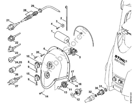 Cassetta di distribuzione Idropulitrice elettrica (RE) RE 162 della marca STIHL