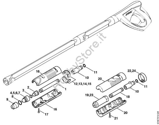 Testa a getto, ugello rotore Idropulitrice elettrica (RE) RE 162 della marca STIHL