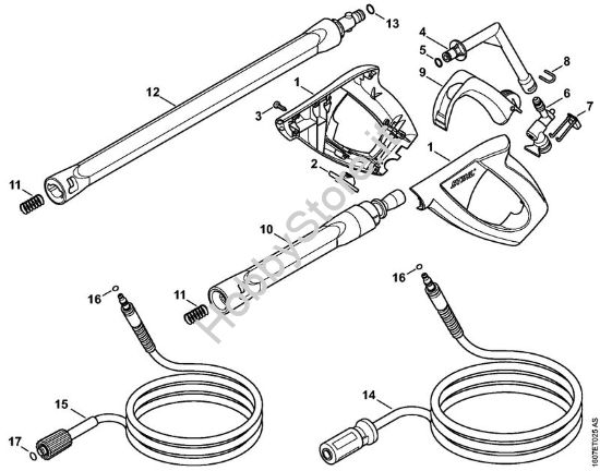 Pistola, tubo nebulizzatore Idropulitrice elettrica (RE) RE 163 della marca STIHL