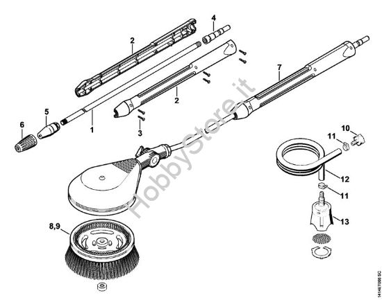 Ugello rotore, spazzola di lavaggio rotativa, tubo flessibiledi aspirazione Idropulitrice elettrica (RE) RE 230 della marca STIHL