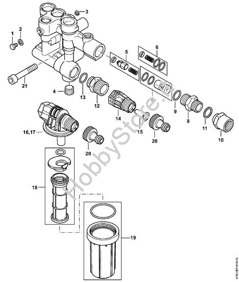 Blocco valvole, allacciamento d'agua RE 232 Idropulitrice elettrica (RE) RE 232 della marca STIHL